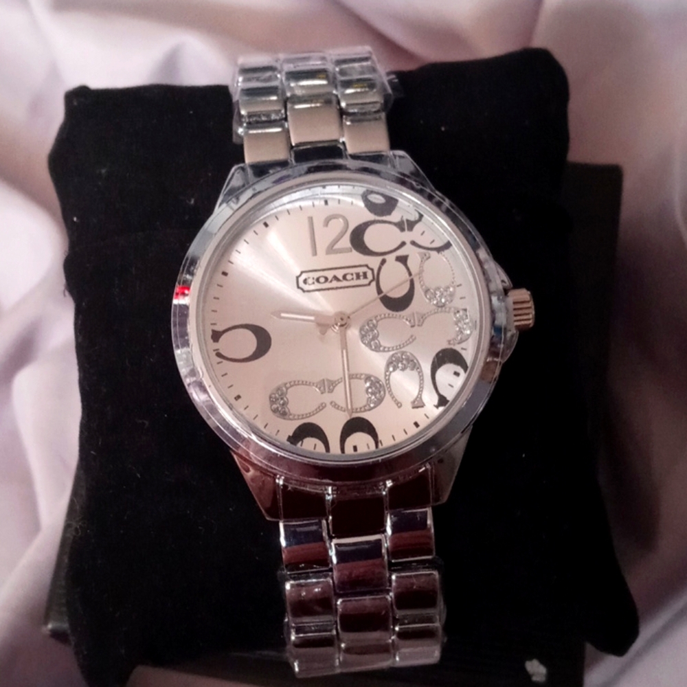 Silver unisex coach watch